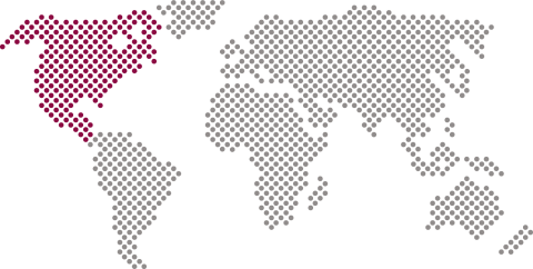 world map highlighting north america