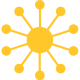 Icon of circles radiating outward from a large inner circle, like a Dandelion seedhead