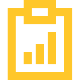 Icon of a bar chart on a clipboard